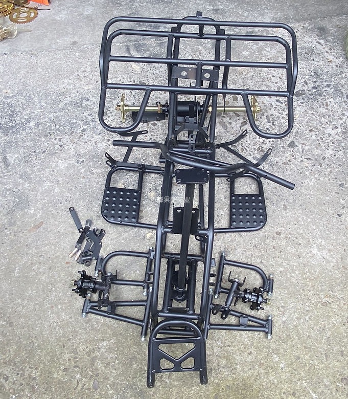 Four-wheel off-road motorcycle parts: Little Mars ATV complete vehicle frame, body frame, footrest, and rear axle assembly