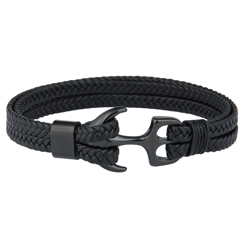 Fashion Geometric Pu Leather Titanium Steel Menu0027S Bracelets 1 Piece