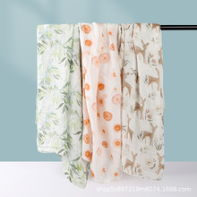 跨境亚马逊热销竹棉muslin包巾新生儿纱布包裹毯柔软舒适厂家直供