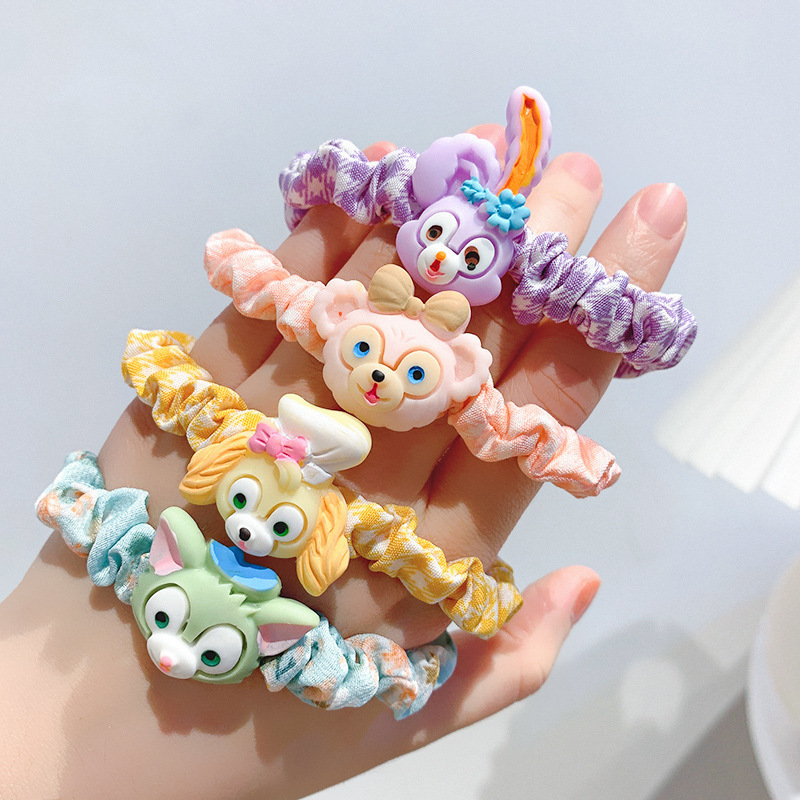 Internet celebridad de dibujos animados lindo pelo cuerda chica banda de pelo ins banda de goma lazo pelo dulce intestino delgado anillo bola cabeza accesorios para el cabello femenino