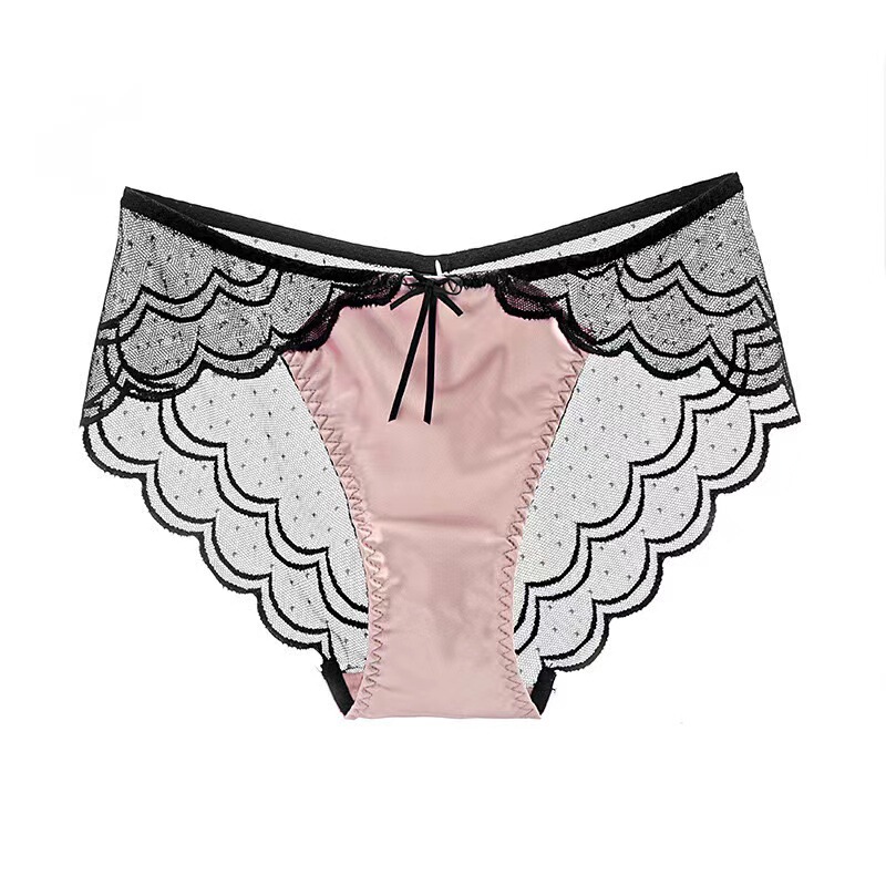 New Transparent Lace Underwear Women's Mid-Waist Sexy Briefs Hot Temptation Pure Cotton Crotch Women's Underwear Pants Thin
