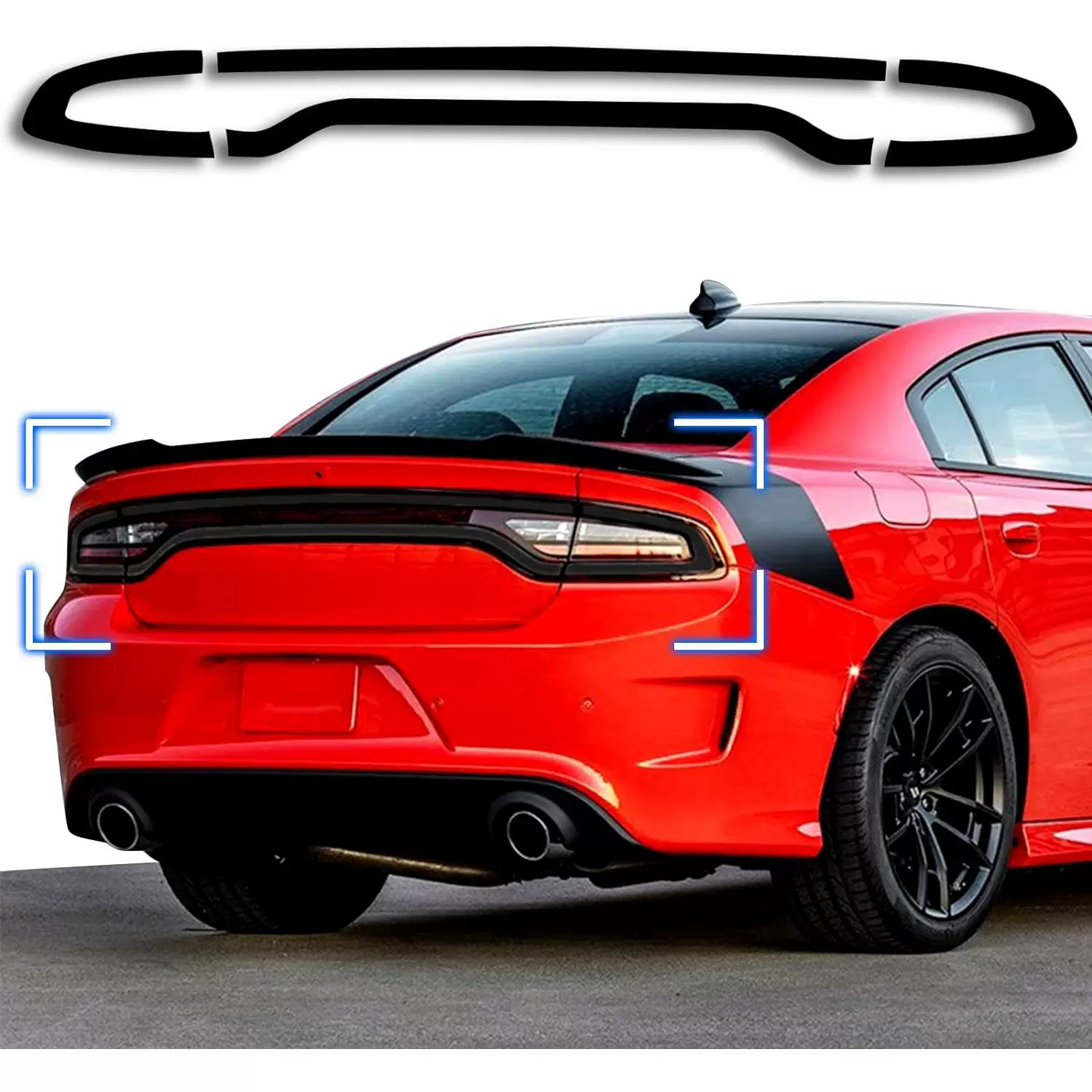 适用道奇2015-2021赛道膜尾灯汽车贴纸 预切烟黑色乙烯基贴花