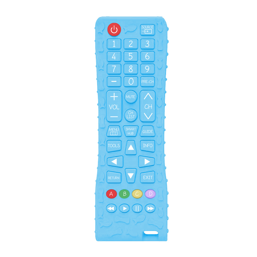 First generation remote control teether color printed blue
