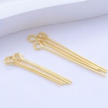 S925纯银九字针0.5mm线粗串珠针9字针diy手链项链银饰配件饰品针