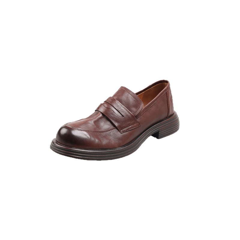 Bestseller del centro commerciale ~ Scarpe in pelle foderate in pile in stile Old Money Serie principale di promozioni 2025: mocassini da donna di alta qualità_voghion.com
