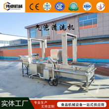 供应鸡爪解冻清洗机 鼓泡式蔬菜清洗机设备 全自动连续气泡清洗机