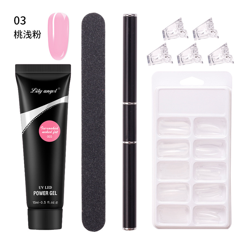 Suministro directo transfronterizo de extensión de uñas pegamento titular sin papel extensión rápida modelo de cristal sin dolor traje de clip de pegamento de cristal