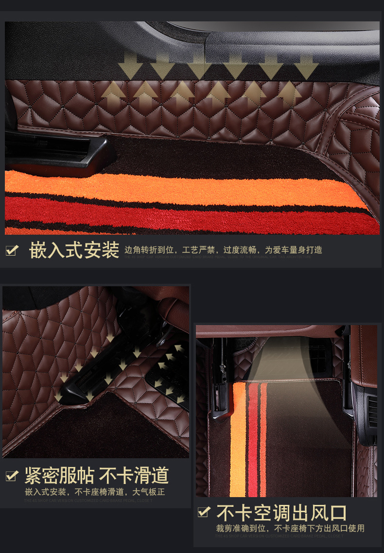 360 Aviation Soft Car Floor Mats Inlaid Wear-resistant and Environmentally Friendly Car Surrounding Floor Rubber Blanket Full Coverage