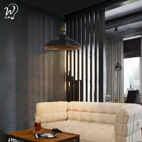 Loft retro industrial style pendant light with creative and personalized single head design, suitable for restaurants, cafes, bars, featuring American nostalgic pot cover shade.