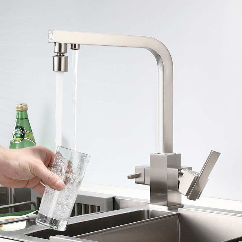 All-Copper Three-In-One Faucet for Hot and Cold Water, Kitchen Sink, Vegetable Washing Basin, Pure Water Sink, Hand Washing Basin, Washbasin