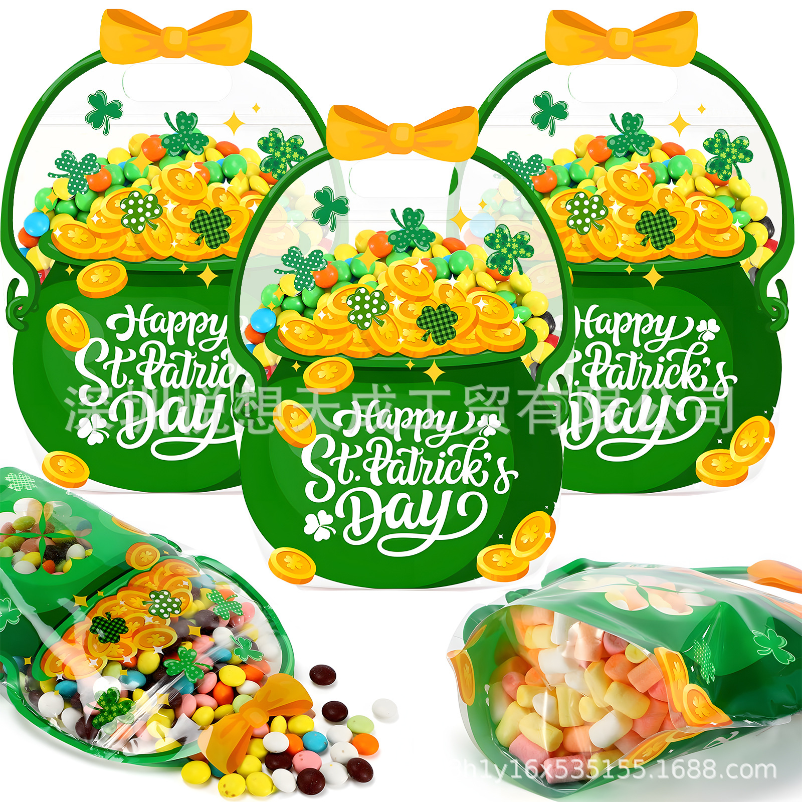 Amazon nuevo producto Favor Bags Transparent Pumpkin Halloween decoración de bolsas de dulces transparentes