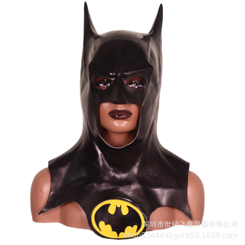 Máscara transfronteriza de Halloween Batman Marvel película héroe jugar Cara completa sombrero bola fiesta accesorios de látex