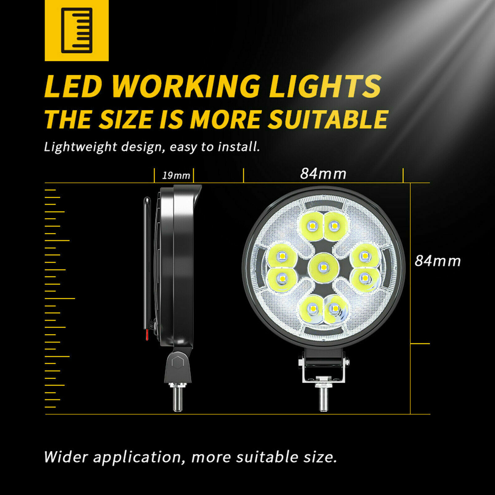 Transfronterizos para automóviles LED 27W redondo 4WD lámpara de trabajo de automóviles de modificación de luces auxiliares fuera de carretera 4 pulgadas