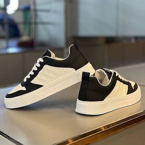 Men's Spring 2025 New White Sneakers, Trendy and Versatile Men's Shoes, Fashionable and Durable Athletic Leisure Sneakers for Men