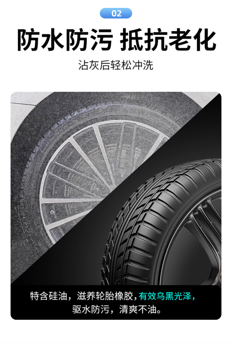 Puluchi Tire Foam Brightener Refurbishment Agent Protects Oil Wheel Brightening and Blackening Car Maintenance Tire Cleaning Agent