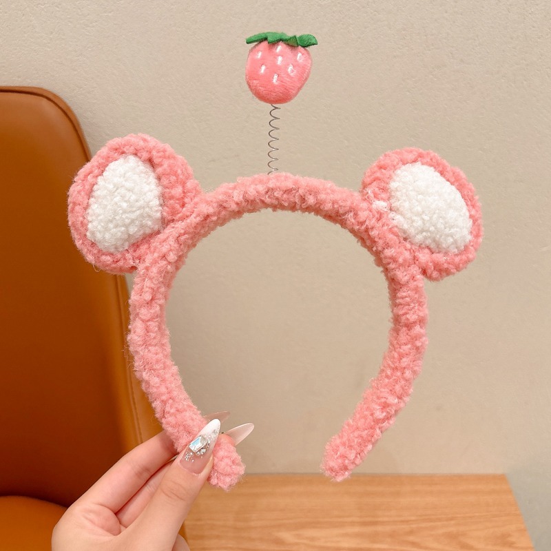 Otoño y invierno lindos niños peluche bandas de cabello 2024 nuevas niñas arco dulce prensado bandas de cabello no estrangulación