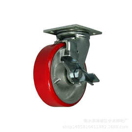 铁芯聚氨酯脚轮重型工业脚轮重型聚氨酯带刹车脚轮规格齐全可定制