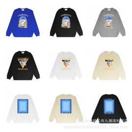 萨布兰卡 Casablanca水洗做旧欧美潮牌Casablanca幻境之门印花棉