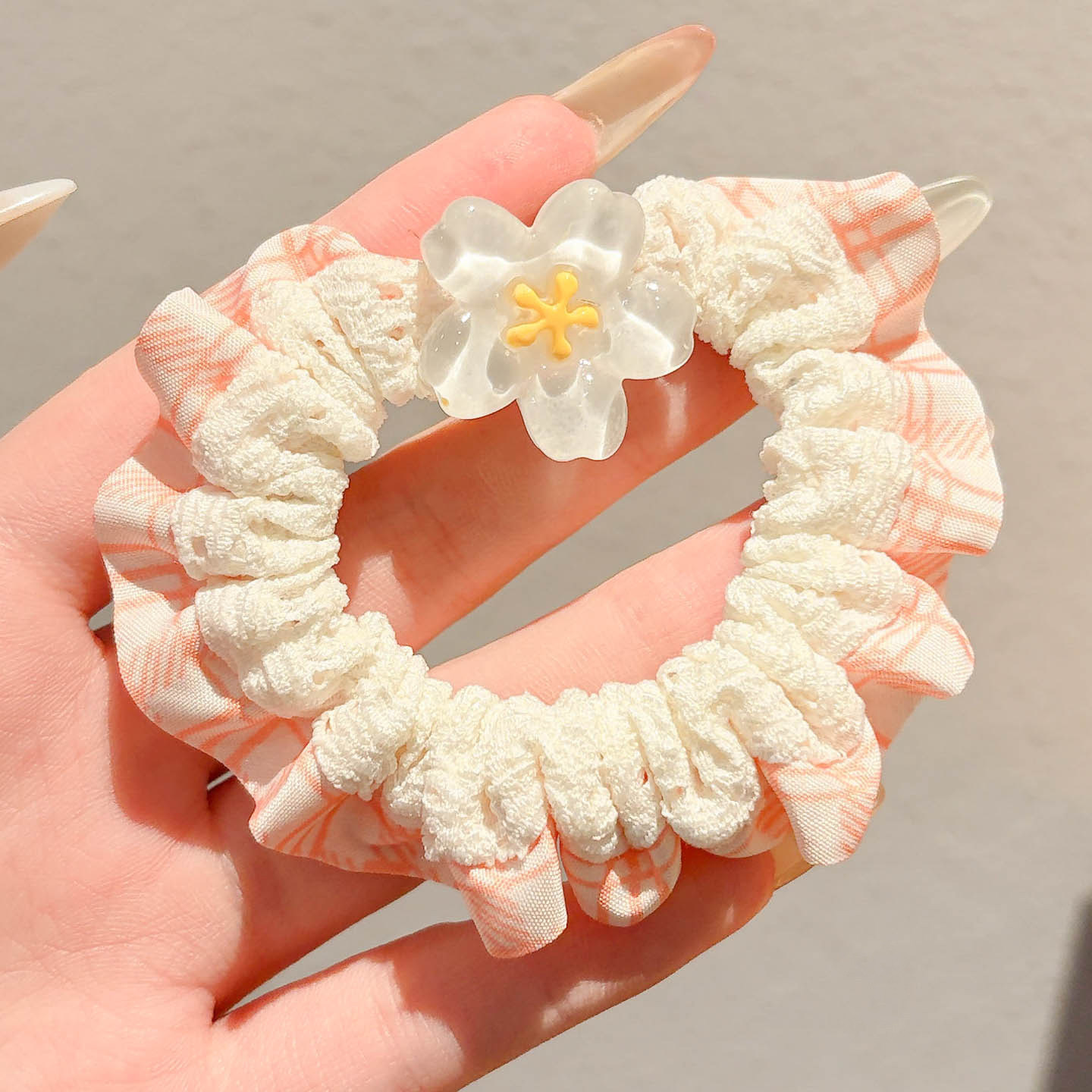 Anillo para el cabello de intestino grueso de gran tamaño coreano, bufanda cuadrada de alta calidad femenina, cuerda para el cabello, banda elástica y duradera, flor de viento perezosa