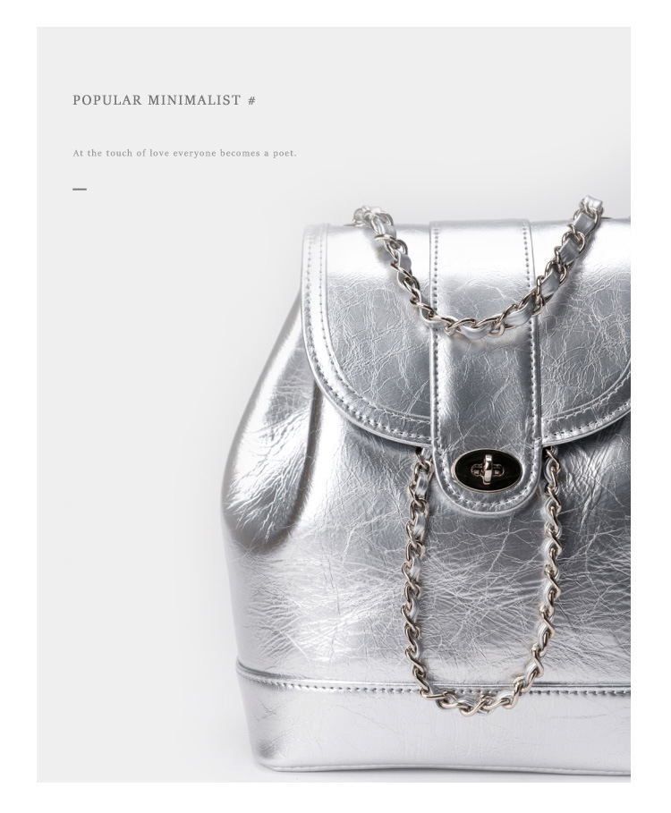 Neue Xiaoxiangfeng Rucksack Damen Koreanische Ausgabe Instagram Öl Wachs Leder Kleine Tasche Einzelne Schulter Damen Tasche Lingge Kette Zurück Tasche_voghion.com
