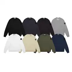 Cross-Border Classic Shitou Shidao Sweatshirt Solid Color Crewneck Embroidered Long-Sleeve Unisex Island Couple Correct Version