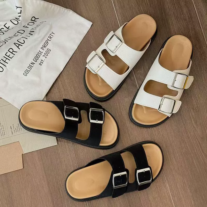 Birken буксирная женщина 2024 новый летний пояс пряжка ретро модные сандалии повседневная обувь на пляже с толстой подошвы