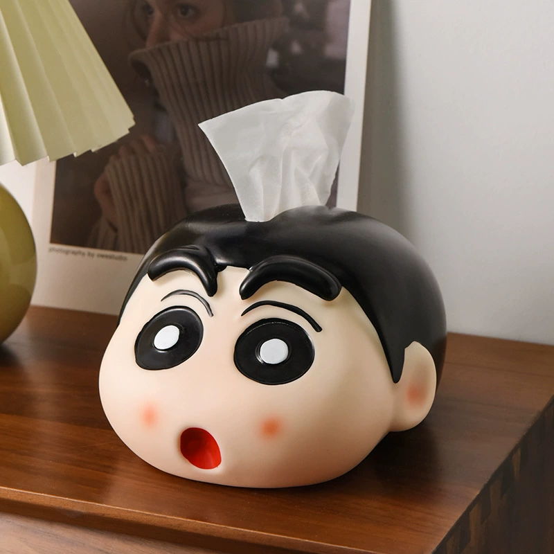 Коробка для салфеток Crayon Shin-chan, милый мультяшный домашний настольный ящик для хранения салфеток для спальни, креативное украшение для дома