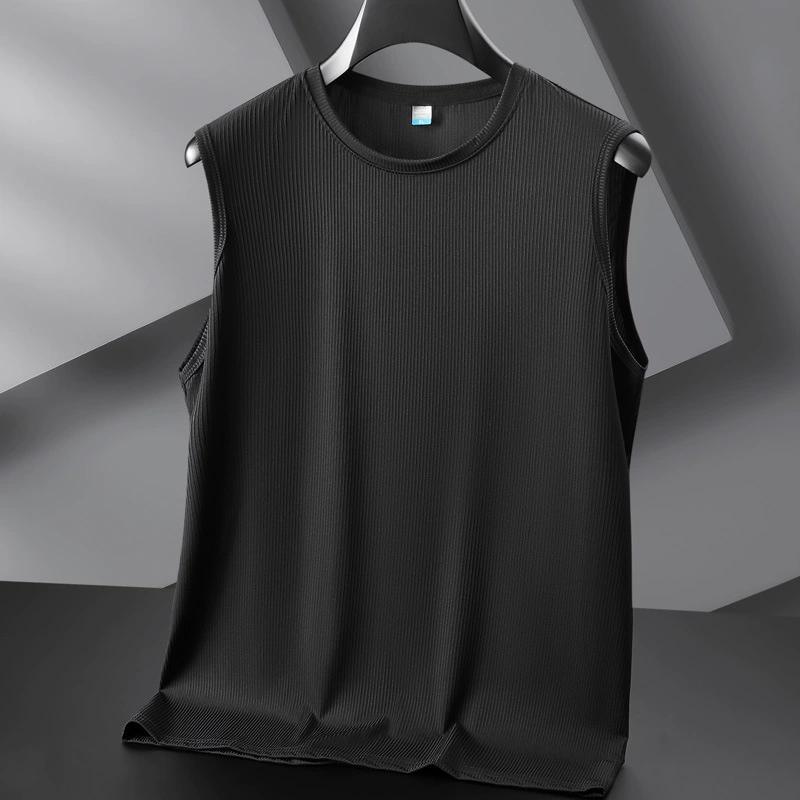 Summer silk quick dry T-shirt, breathable vest sleevless, plus size