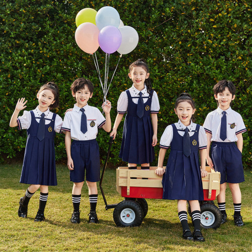 幼儿园园服夏装新款学院英伦风校服套装小学生班服儿童合唱演出服