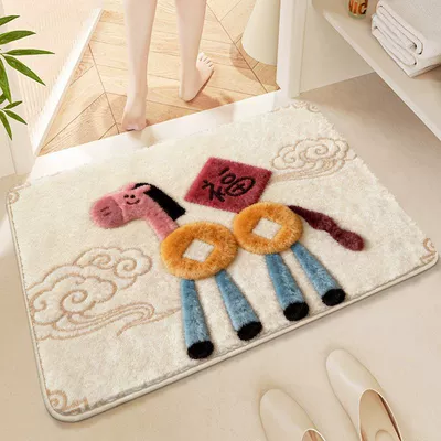 Avtomobil döşəmə paspasları — Cute Kitten Bathroom Imitation Cashmere Thickened - blessings-come-immediately-4060cm-thick-imitation-cashmere