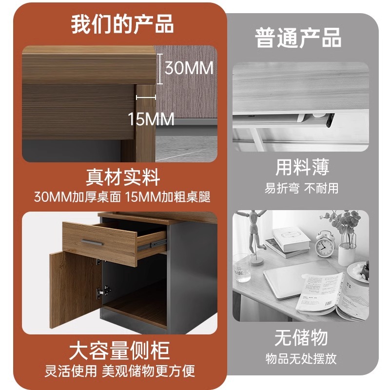 Jefe de escritorio moderno minimalista liderazgo Oficina escritorio y silla combinación sola oficina escritorio gerente escritorio ejecutivo muebles de oficina