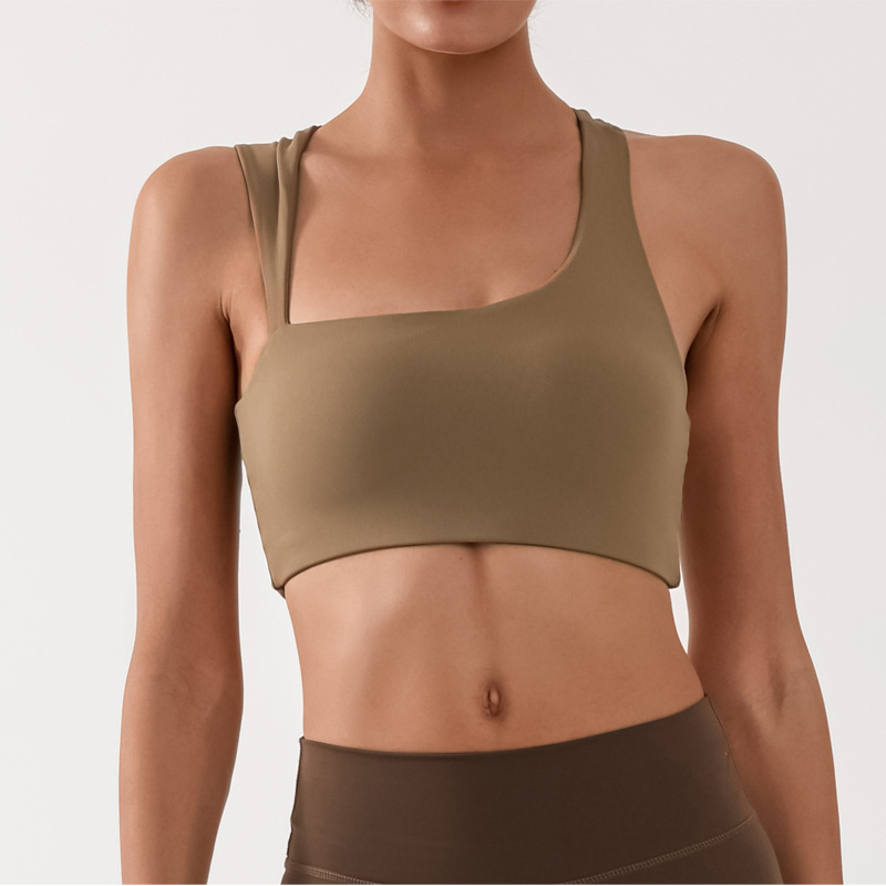 Yoga transfronteriza europea y americana, ropa interior deportiva para correr, ropa interior femenina desnuda, estilo chaleco, entrenamiento de fitness, sujetador, sujetador