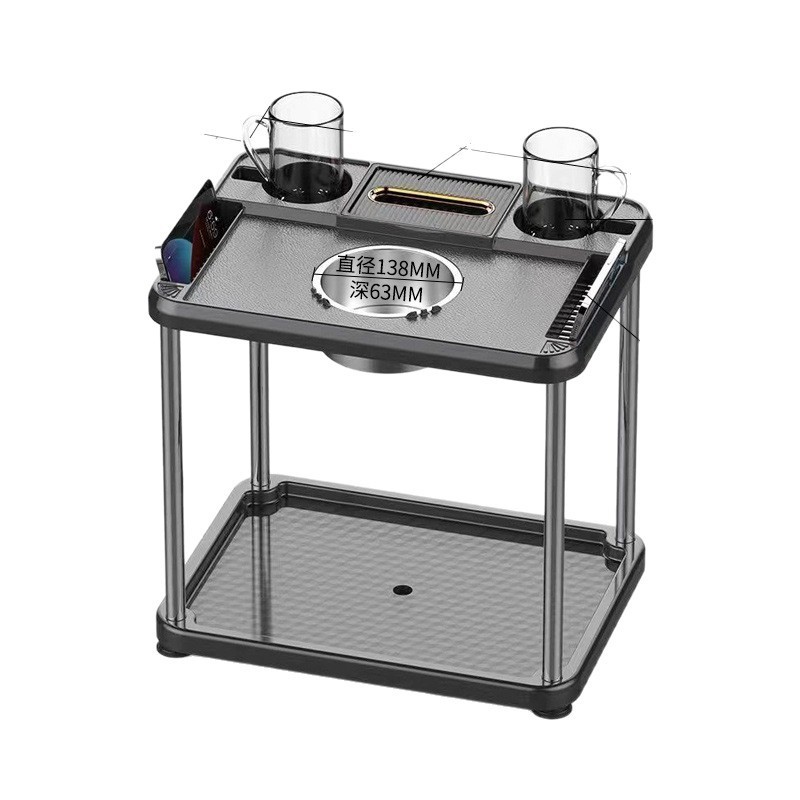 麻雀機、高級コーヒーテーブル、チェスとカードルームのティーラック、麻雀テーブルの角の横にある小さなコーヒーテーブル、ウォーターカップホルダー、多目的灰皿|undefined