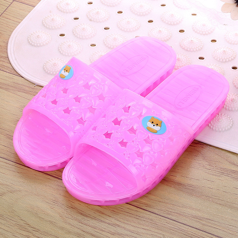 Factory direct jelly transparent crystal plastic flat heel women's summer outdoor slippers plastic sandals