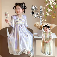Женское платье Hanfu 2025 Летнее платье Новое детское шоу-платье Летнее детское платье Принцесса