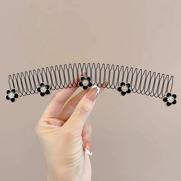 6#Black plum blossom hair comb