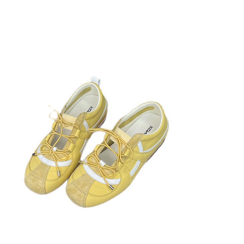 La marea no es sur ~ Zapatos de entrenamiento alemanes de 5cm de aumento interno, modelos de primavera y verano de 2025 para mujeres, zapatos Mary Jane de ballet coreano, zapatos perezosos