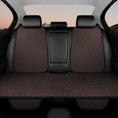 Seat cushion, seat cover Small Three-Piece Backrest Four-Season Tie-Free - black-and-red-backrest-small-three-pieces
