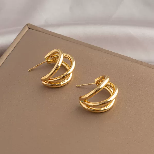 B2-2-195 Geometric multi-layer earrings
