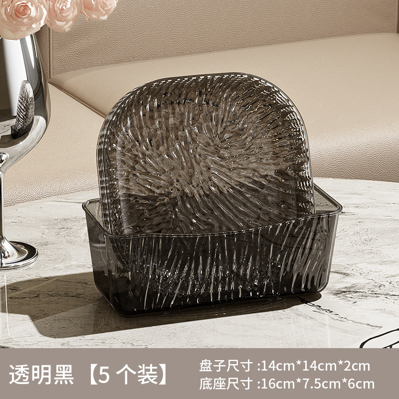 小熊奶油风水果盘家用塑料骨碟客厅餐桌小吃碟可爱菜碟盘子吐骨碟|undefined
