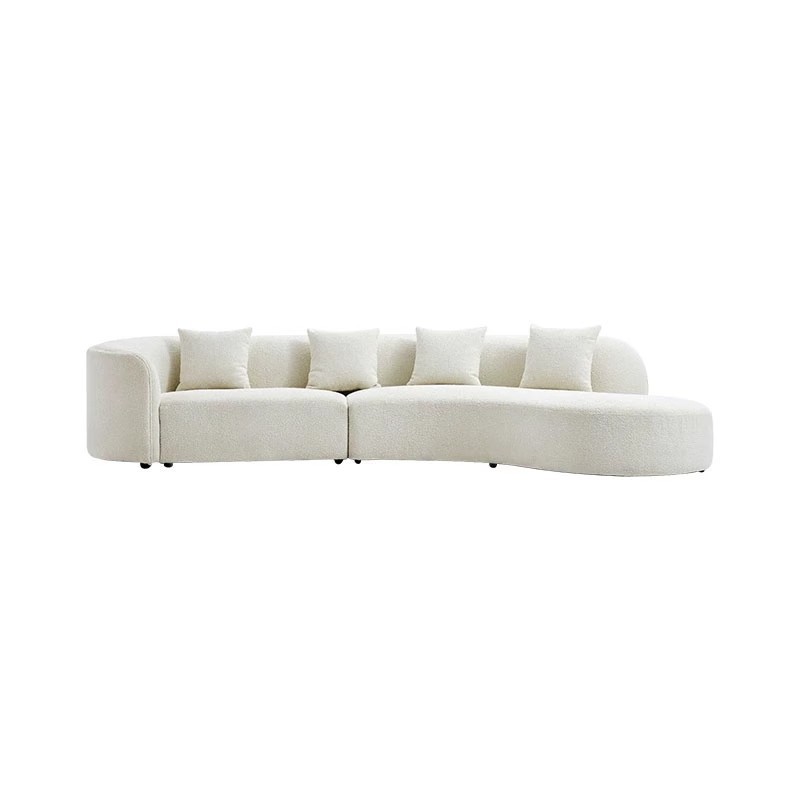 Sofá de tela curva, estilo de casa pequeño, estilo de sala de estar moderno, minimalista italiano, nuevo sofá creativo de 2024