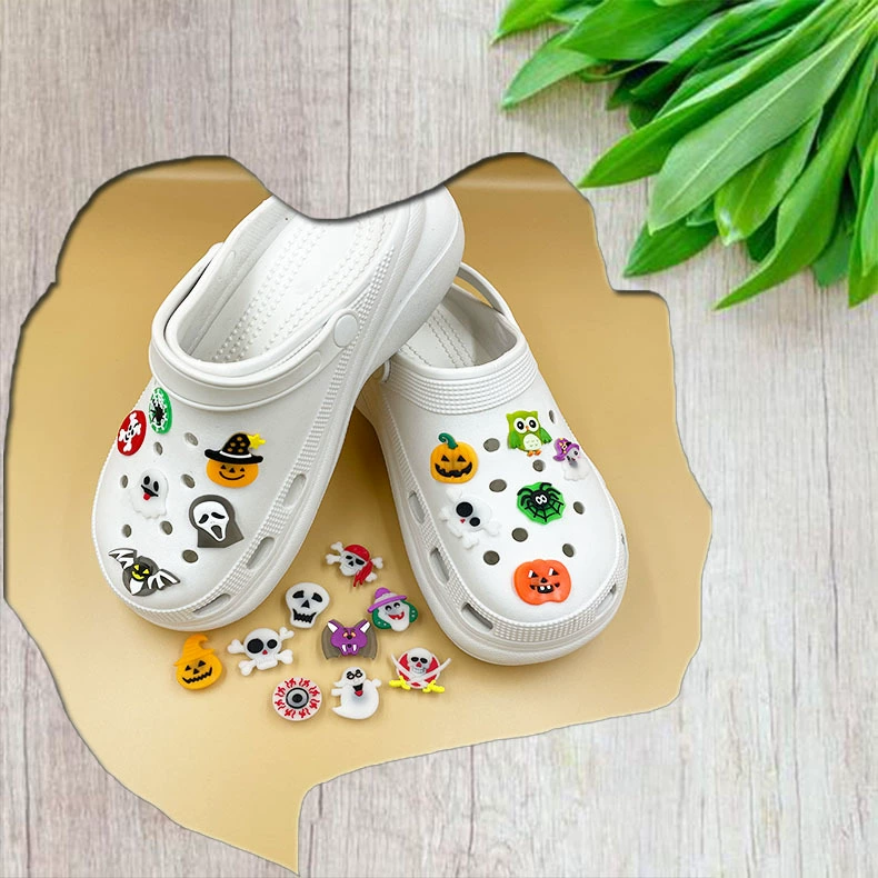 Сабо из серии «Хэллоуин» с сандалиями из мягкой ПВХ-резины и сумкой с пряжкой, аксессуары для самостоятельного творчества, модные элементы в стиле Хэллоуин