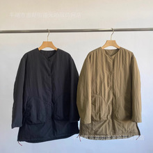 联系客服 日系秋冬新款轻量户外无领鹅绒服 宽松 女