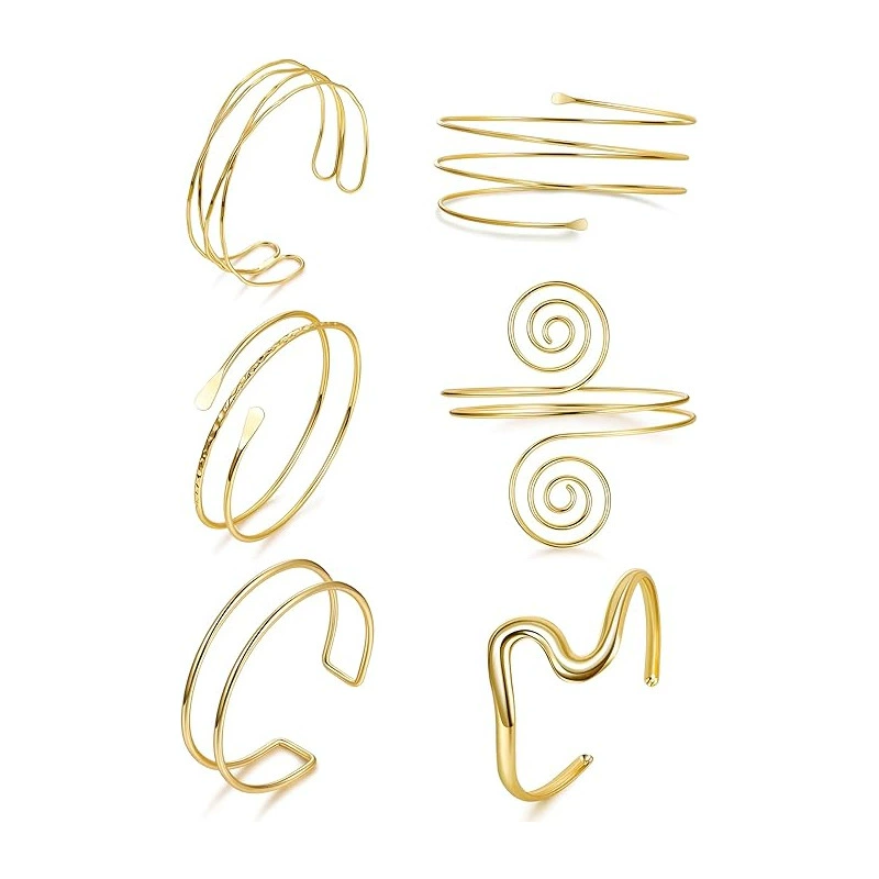 Трансграничная оптовая продажа, европейский и американский комплект модных ювелирных изделий, геометрические линии, волна, открытое кольцо на руку, крест, многослойное открытие, регулировка