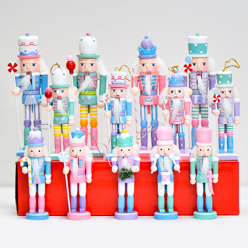 Amazon cruza fronteras cascanueces decoración de Navidad atmósfera regalos de árbol de Navidad colgante macarón decoración en stock
