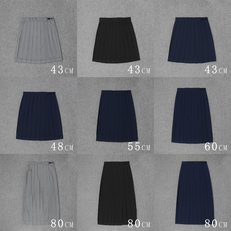 Skirt length 43~80 excellent student bad skirt solid color pleated skirt Orthodox JK uniform skirt student High waist Japanese long skirt