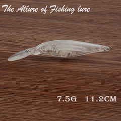 G01 Blank Minnow 11.2CM/7.5G Lure Artificial Bait Transparent Plastic Hard Baits Raw Fishing Tackle Batch