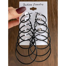 W 59626 Metal Big Hoop Earring Set ������Ȧ������װ�羳