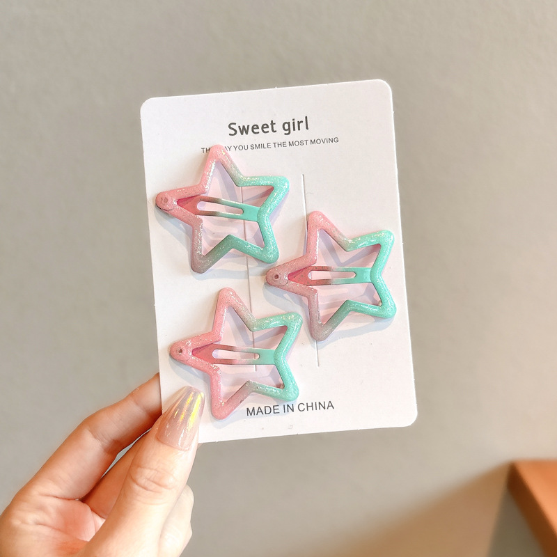 Nuevo clip de BB dopamina de color estrella de pentaco pequeño clip de cabello para niños tocado para niños lindos bordes laterales clip de cabello