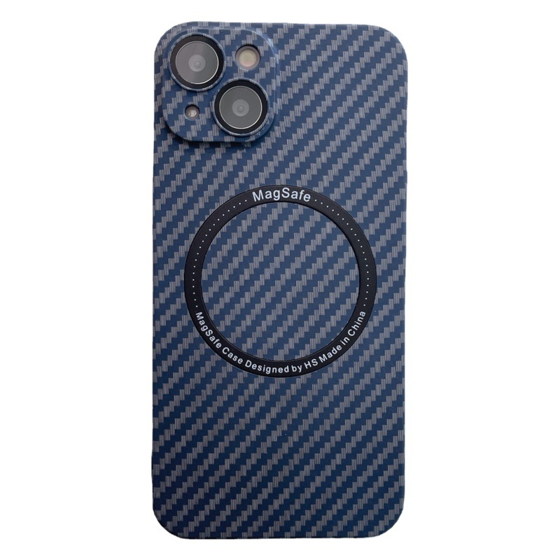Aplicable iPhone16Pro fibra de carbono con película de lente funda para teléfono móvil Apple 15PC magnetic magsafe funda dura